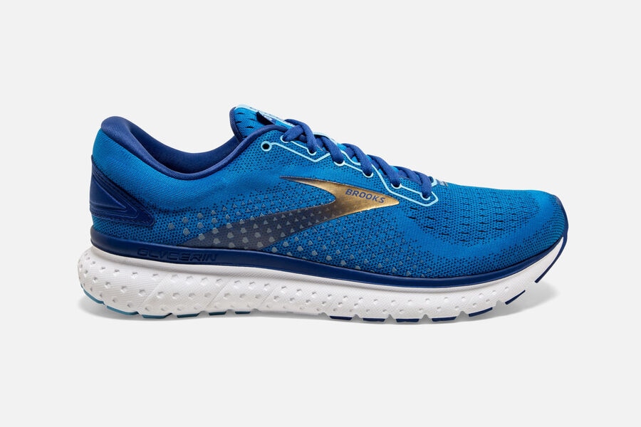 Brooks Glycerin 18 Road Running Shoes Mens Blue/Gold 916843-KDI